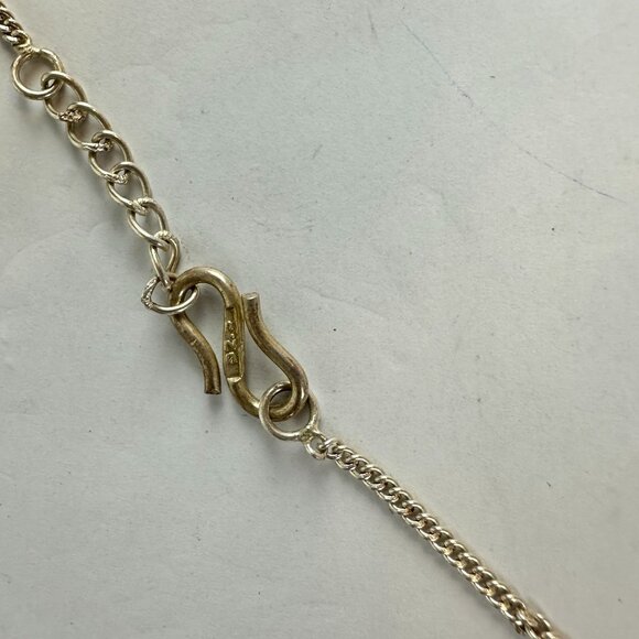 Imitation Turquoise & Purple Stone Necklace With 925 Silver Chain - Picture 4 of 5